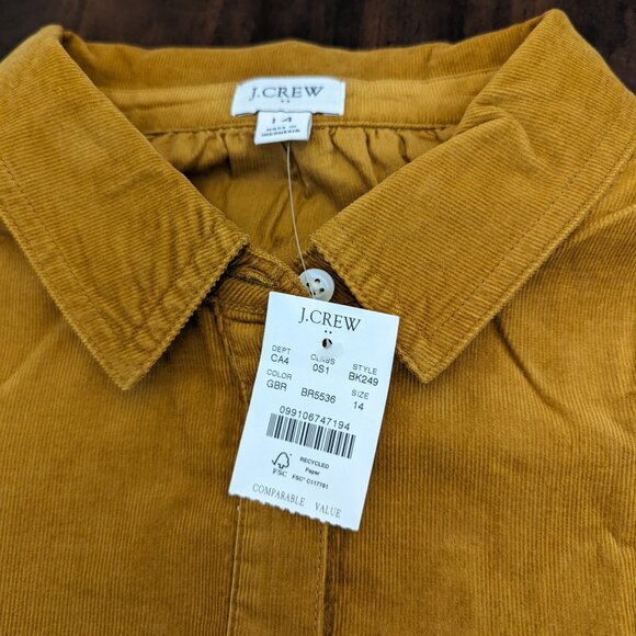 J.Crew Factory Corduroy Collared Mini Shirtdress - Picture 7 of 9